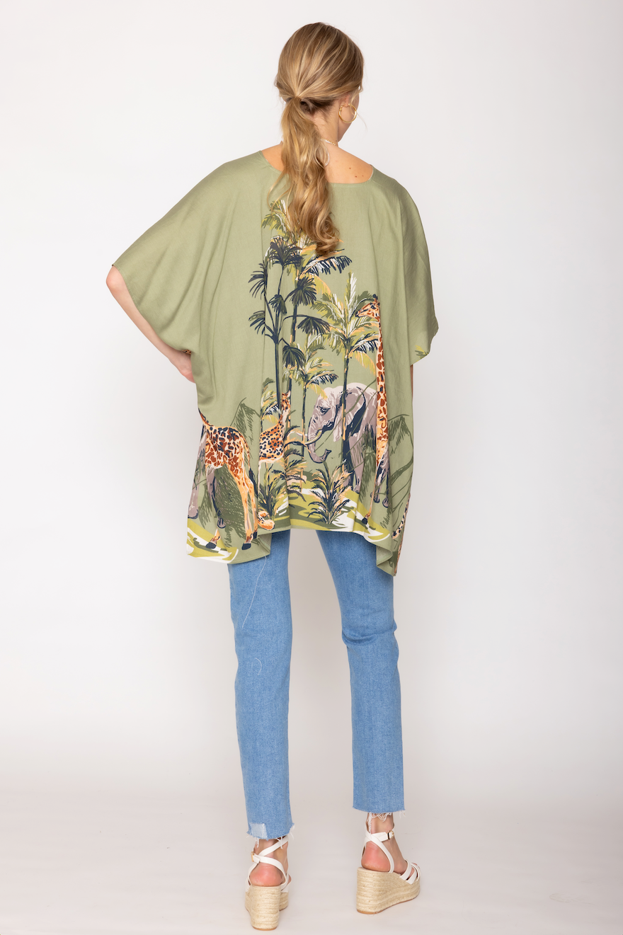 Animal Print Poncho