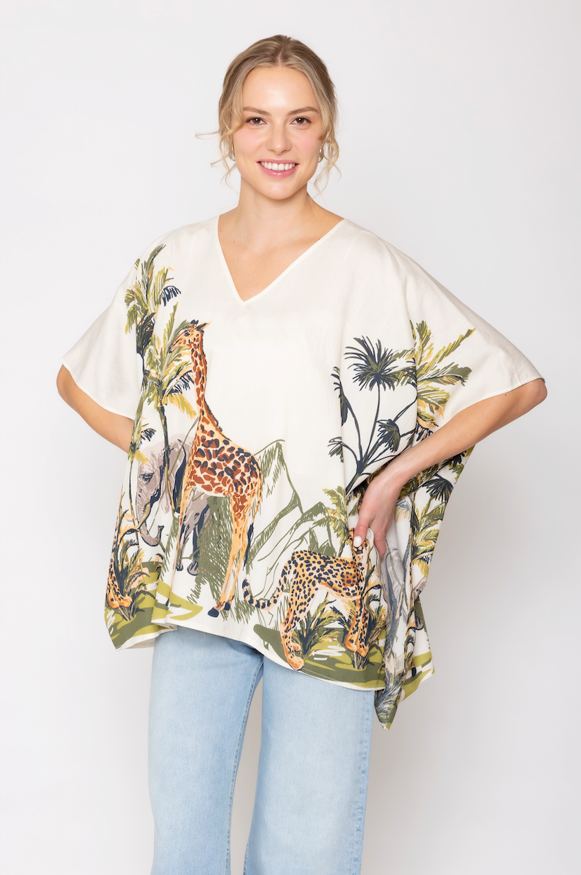 Animal Print Poncho