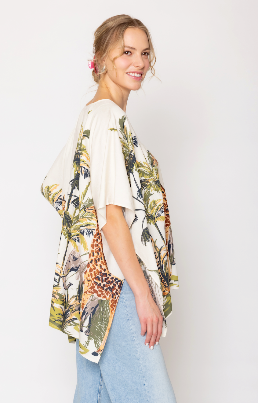 Animal Print Poncho