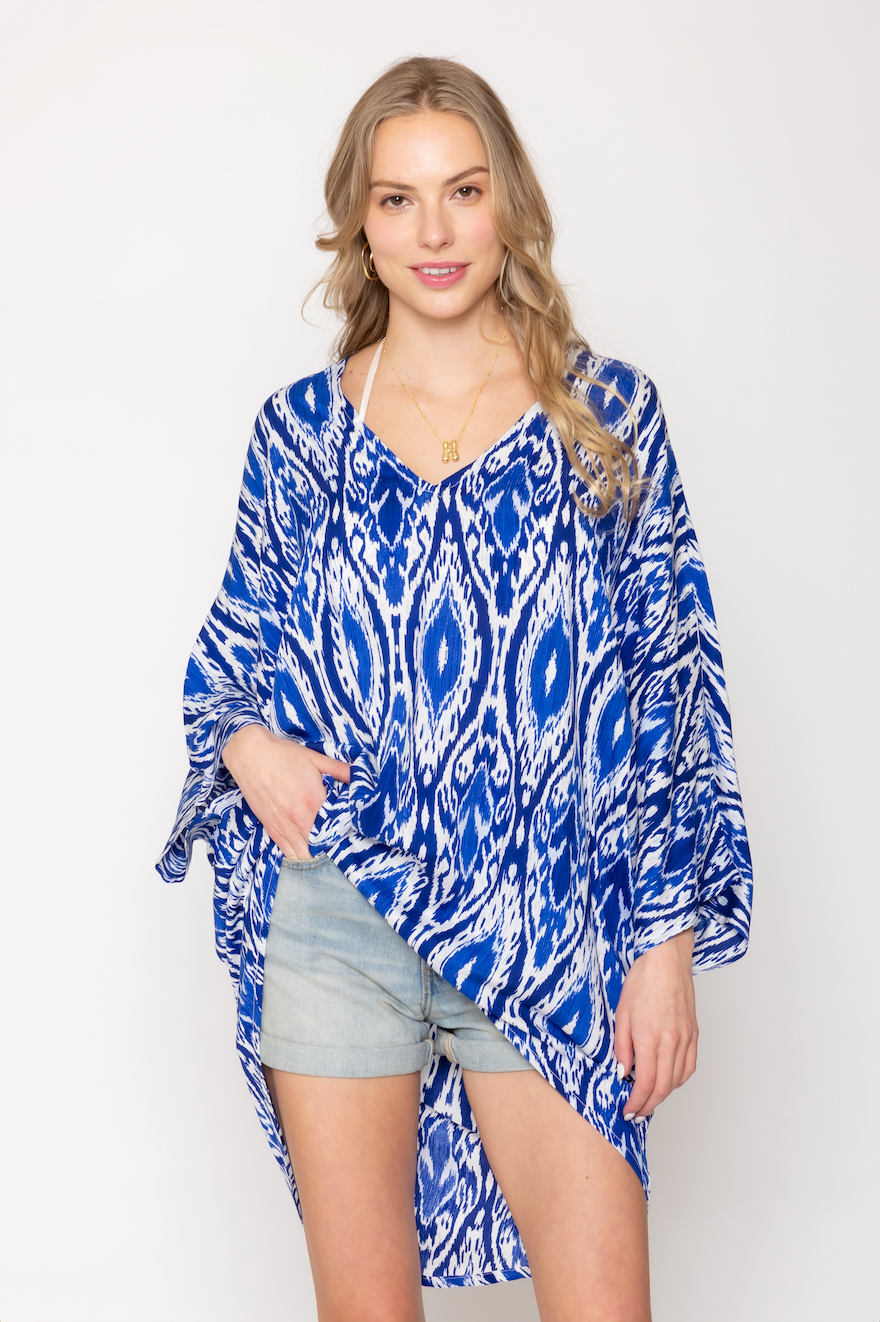 Ikat Hi-Lo Tunic Poncho
