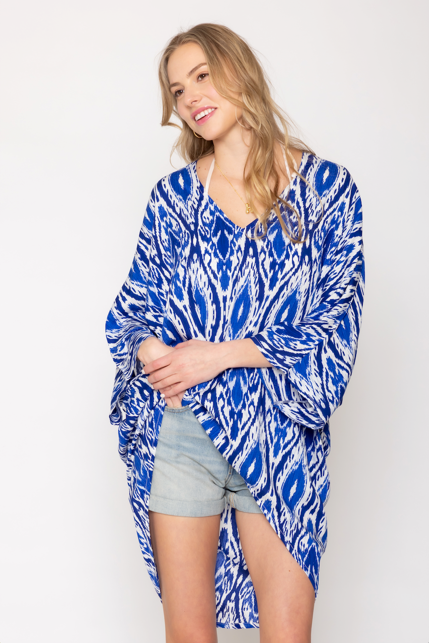 Ikat Hi-Lo Tunic Poncho
