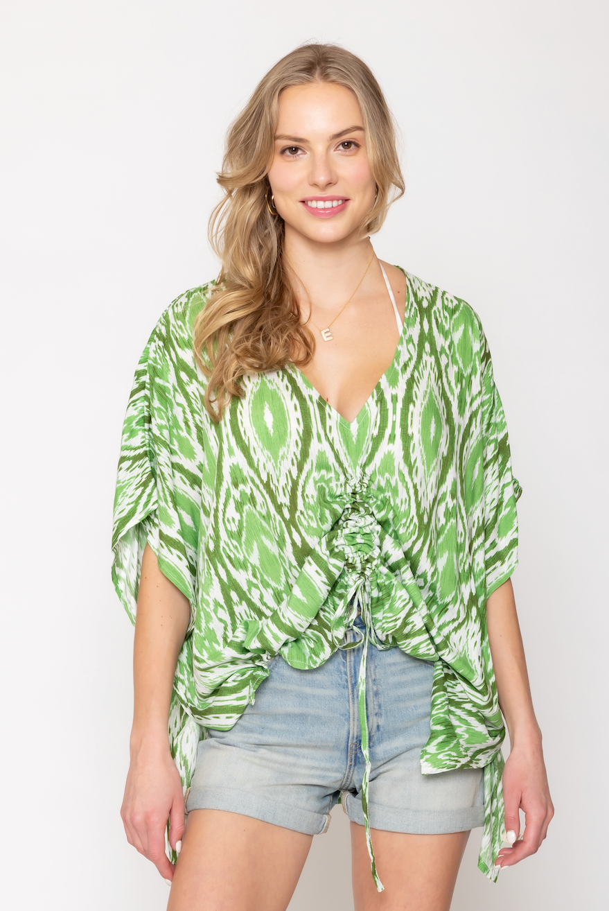 Cinch Front Ikat Poncho