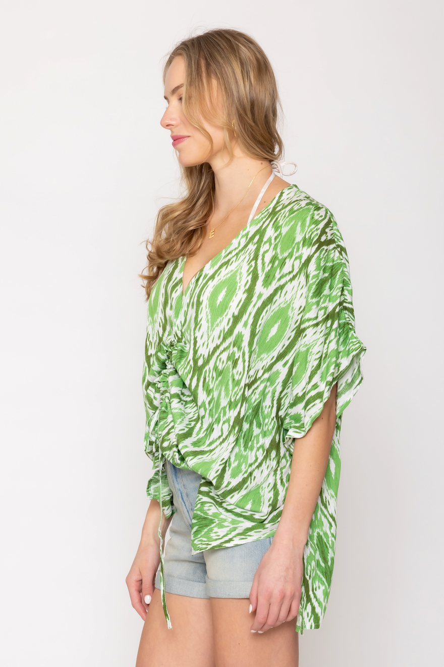 Cinch Front Ikat Poncho