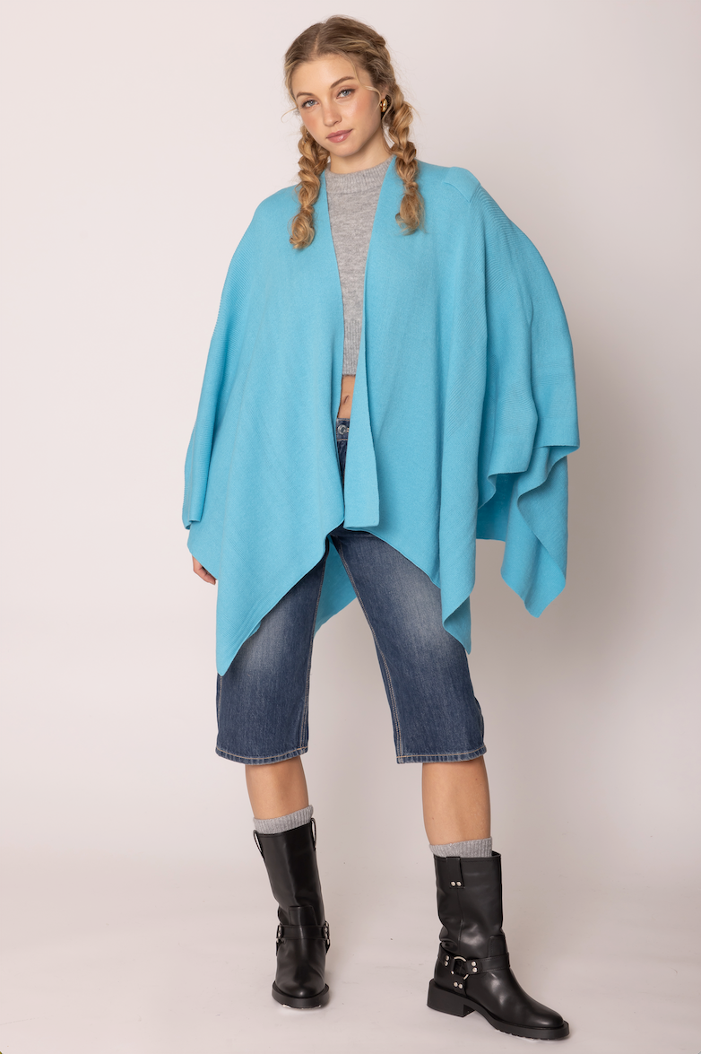 Solid Ruana With Shoulder Strap