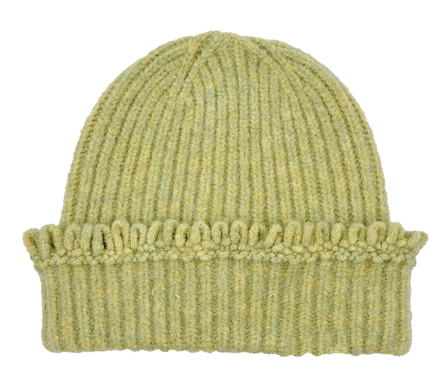 Chunky Ribbed Knit Beanie with Loop Trim