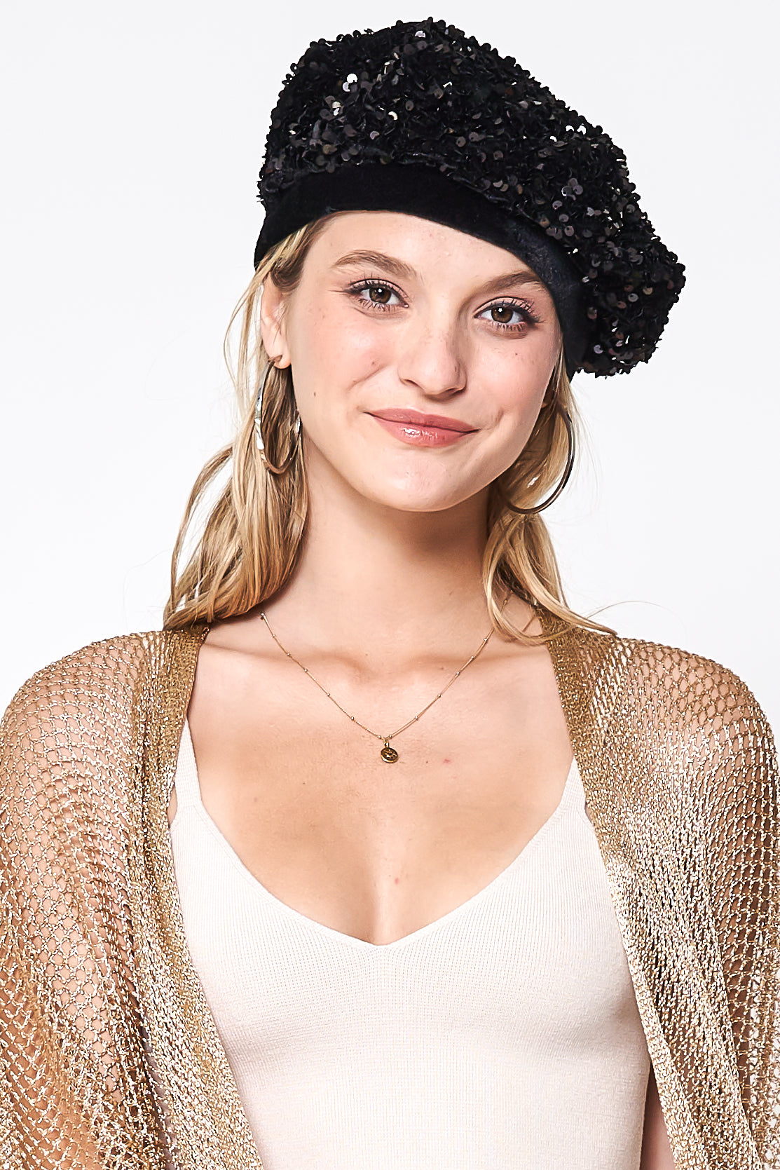 Sequin Beret