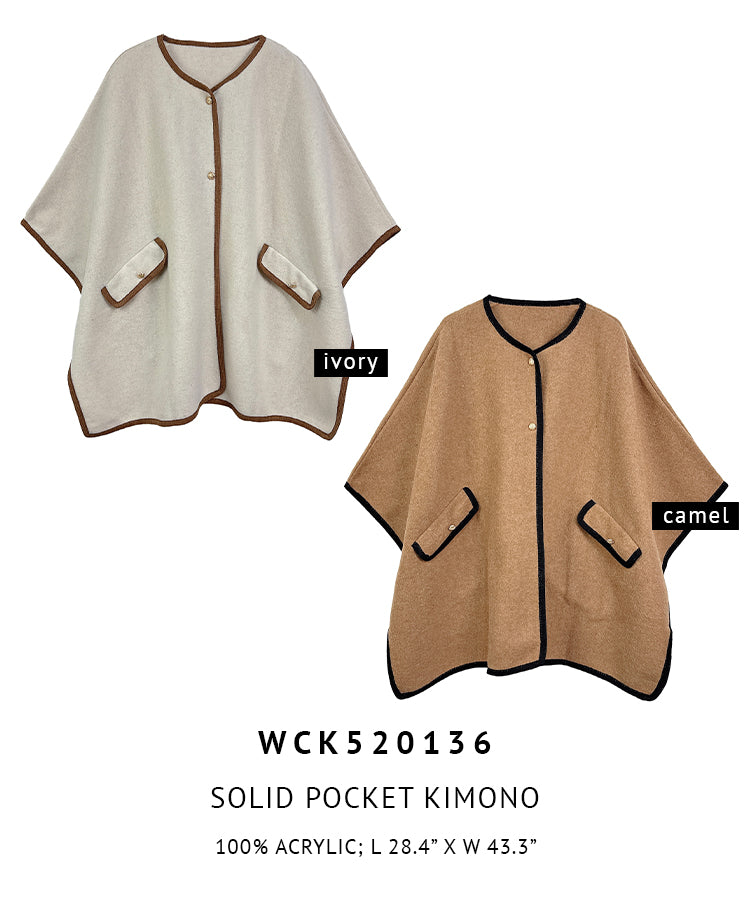 Solid Pocket Kimono