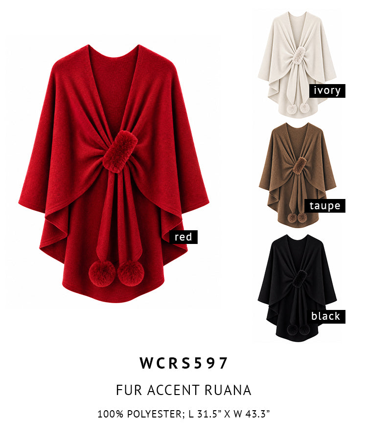 Fur Accent Ruana