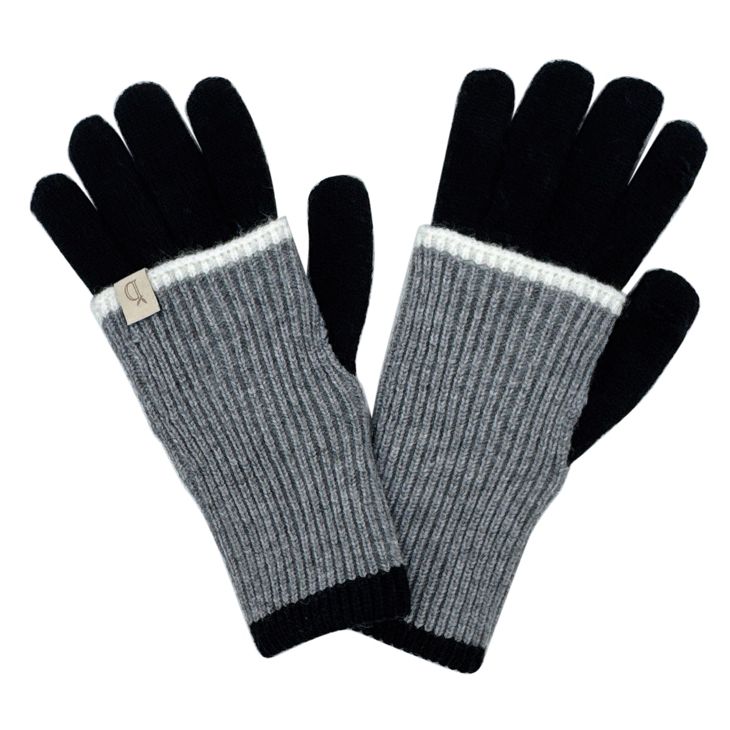 Color Block Layered Knit Gloves