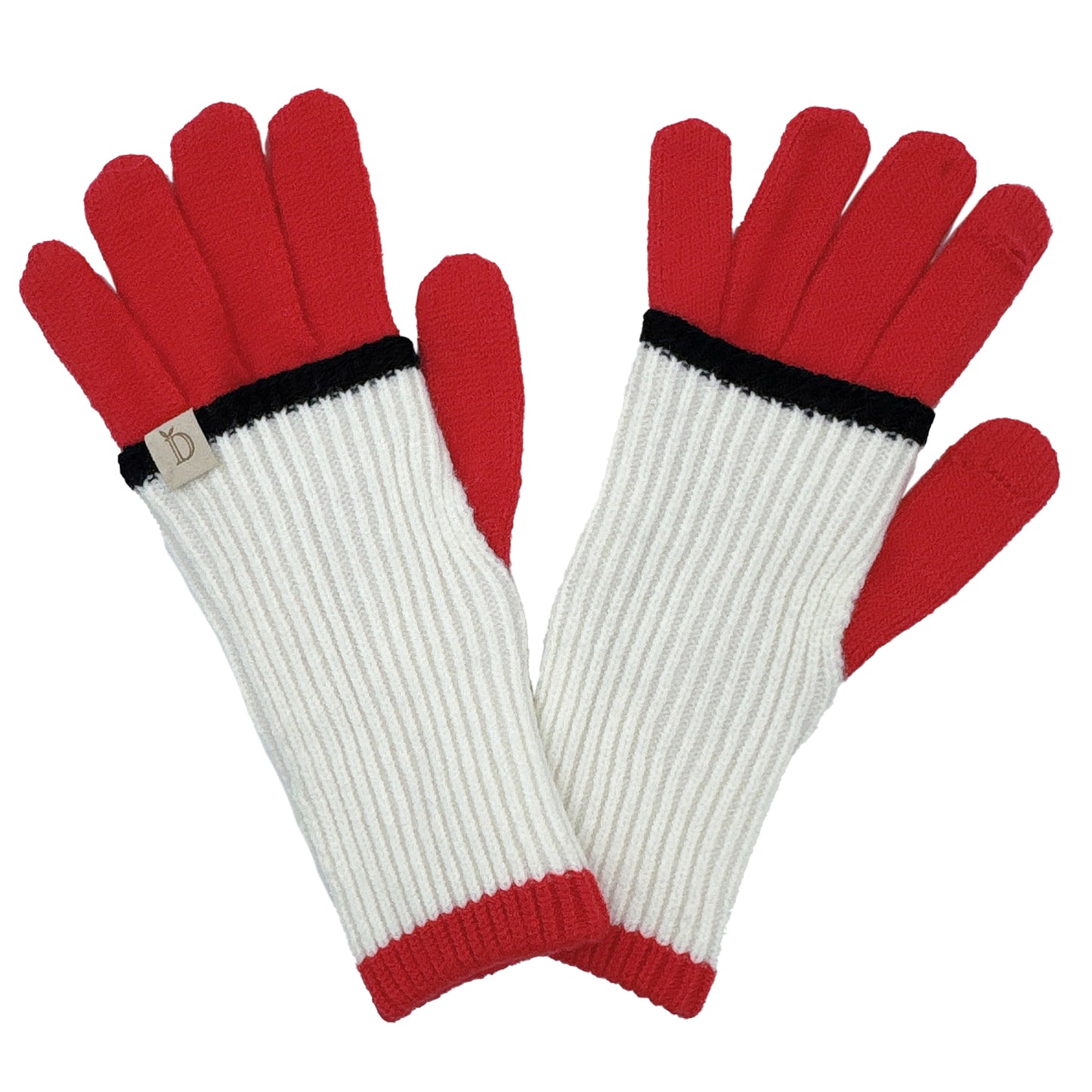 Color Block Layered Knit Gloves