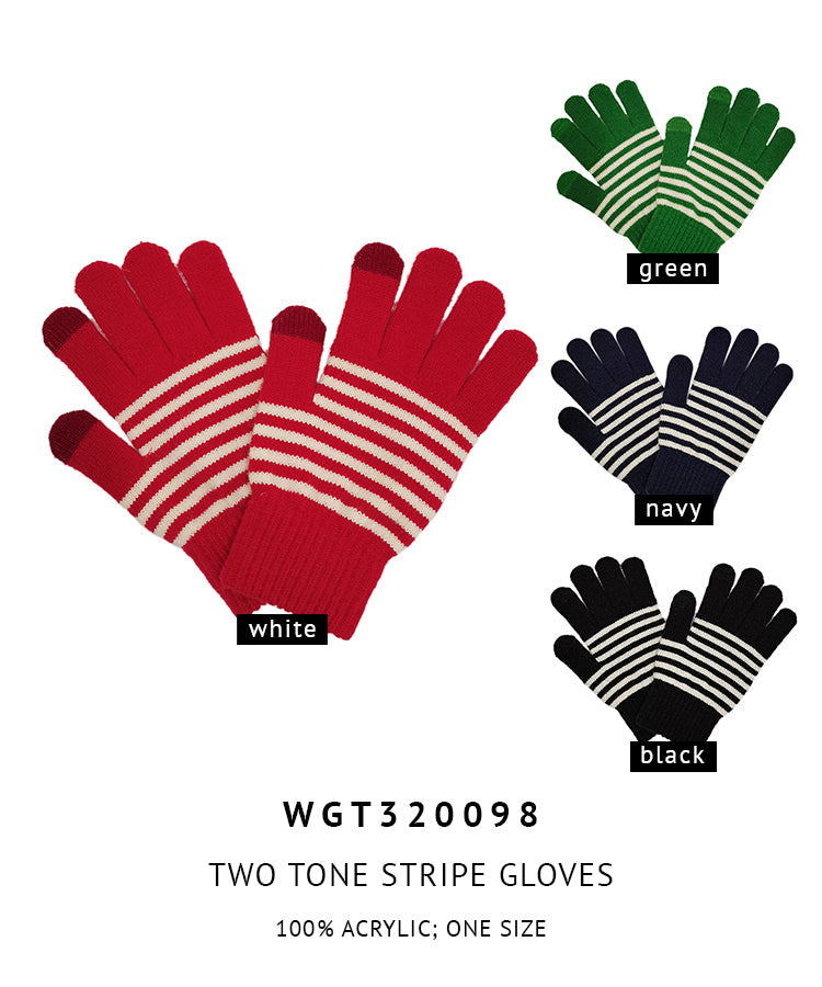 Two Tone Stripe Gloves