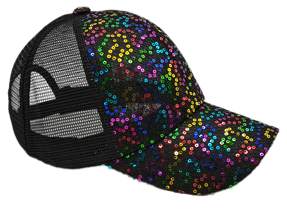 Sequin Mesh Back Baseball Cap