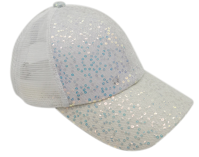 Sequin Mesh Back Baseball Cap