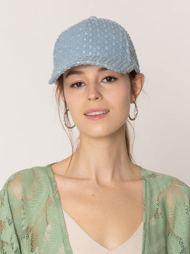 Stone Distressed Denim Baseball Cap