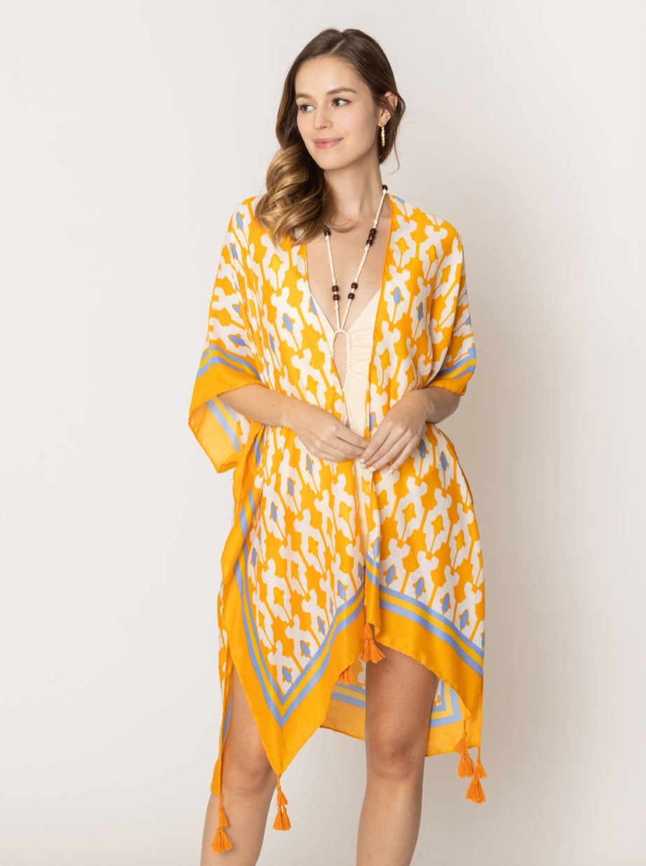 Tile Print Kimono