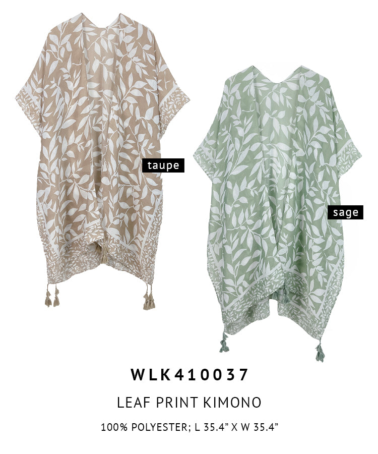 Leaf Print Kimono
