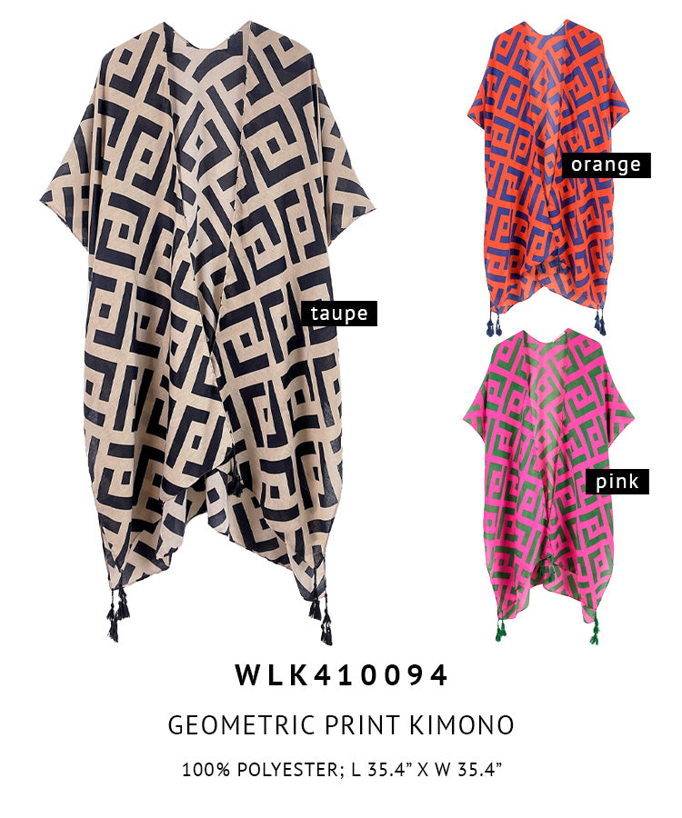 Geometric Print Kimono