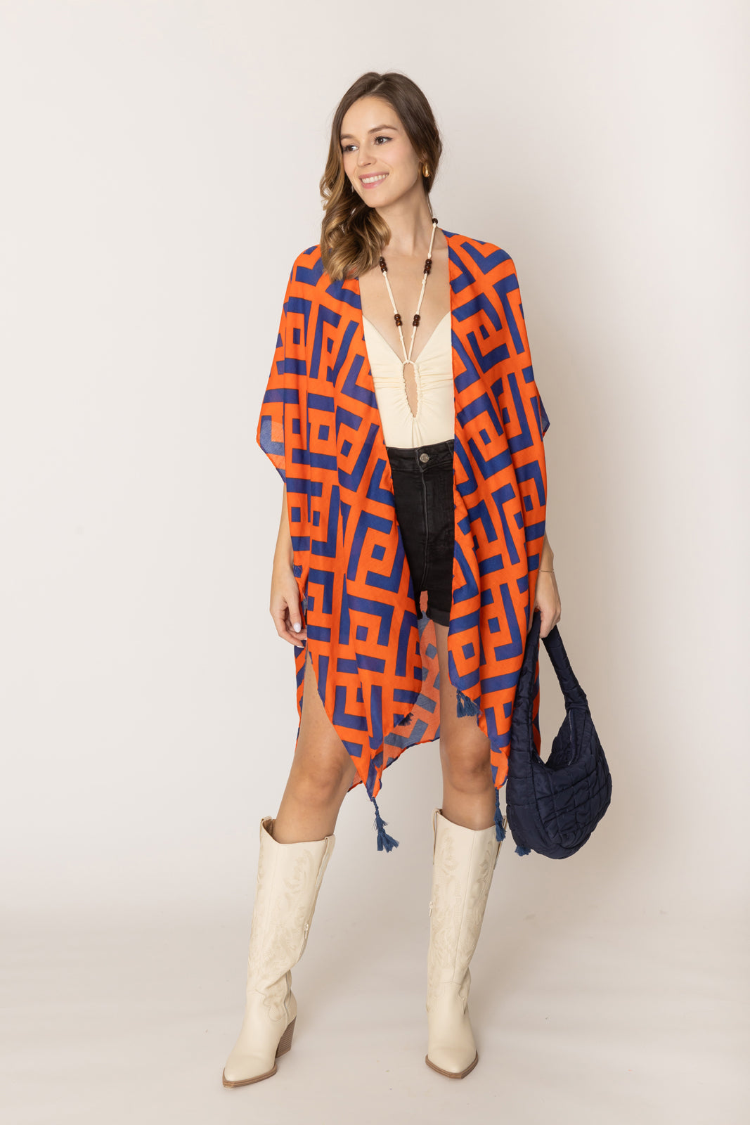 Geometric Print Kimono