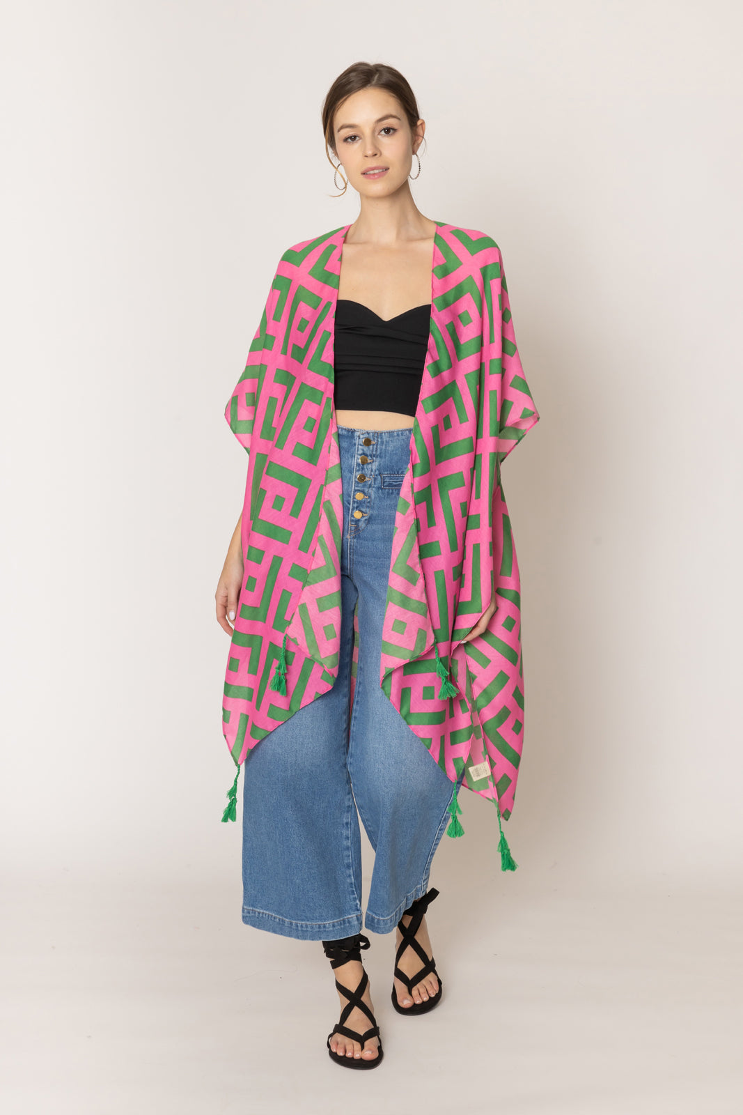 Geometric Print Kimono