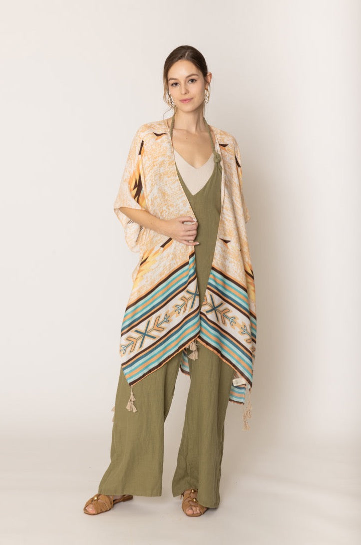 Aztec Print Kimono