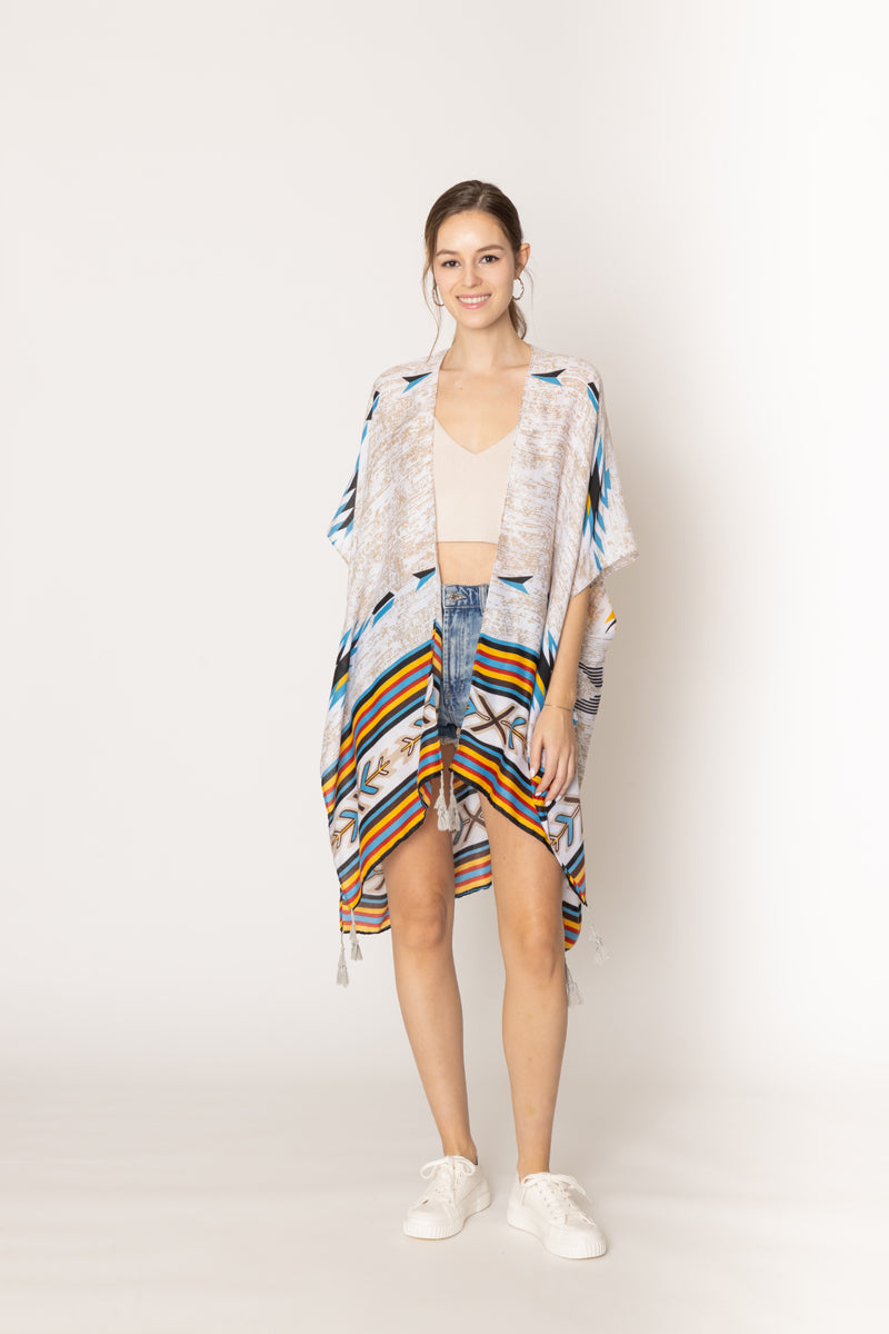 Aztec Print Kimono