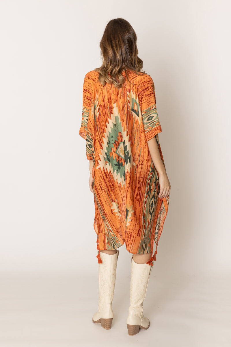 Aztec Print Kimono