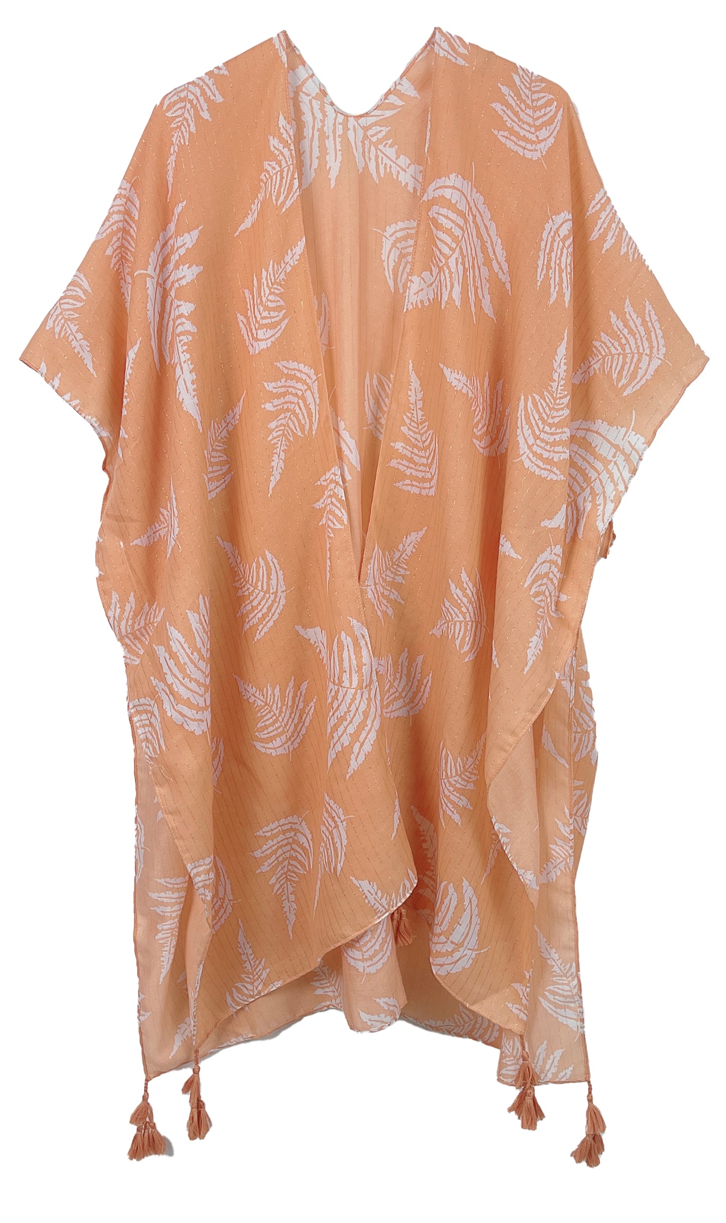 Two Tone Print Lurex Kimono