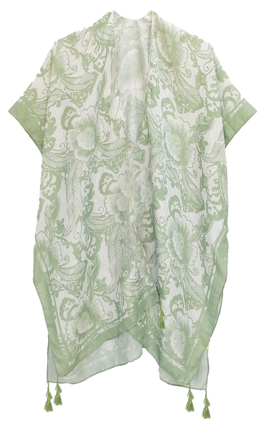 Two Tone Print Lurex Kimono