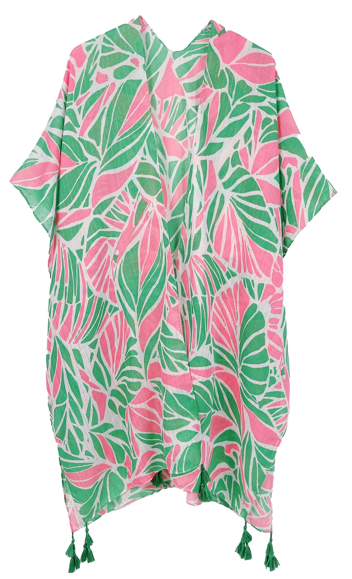 Floral Print Lurex Kimono