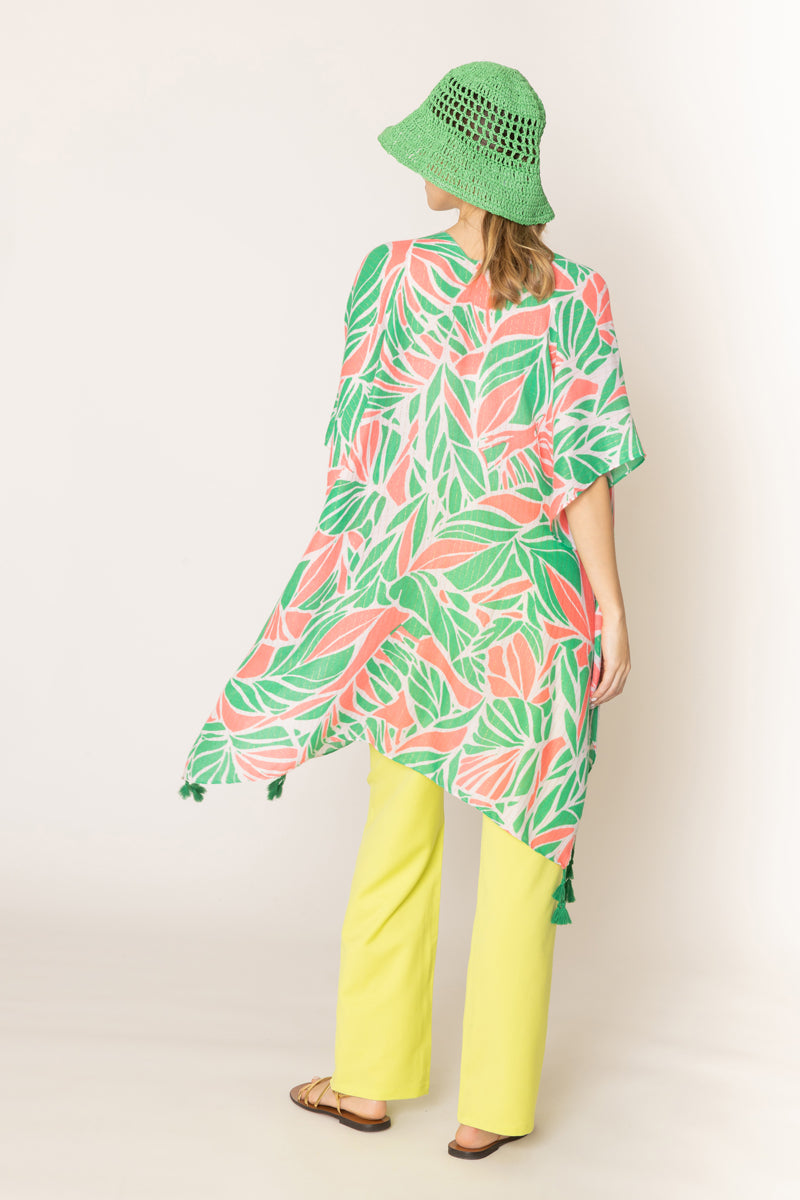Floral Print Lurex Kimono