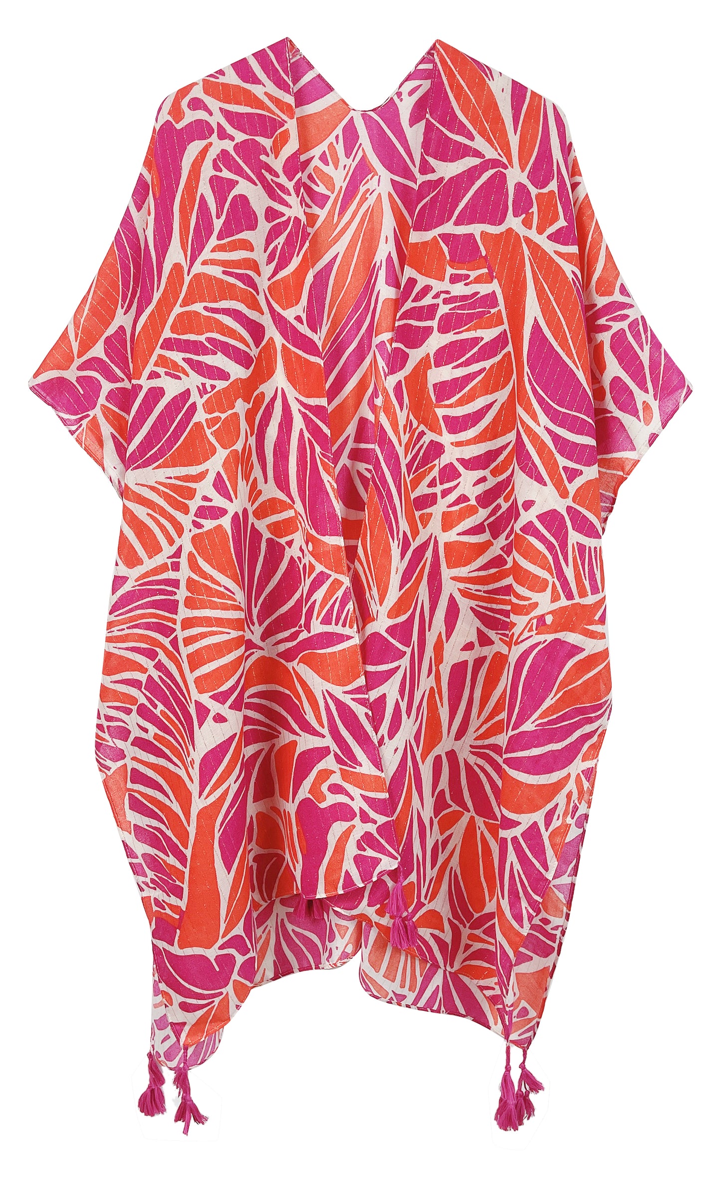 Floral Print Lurex Kimono