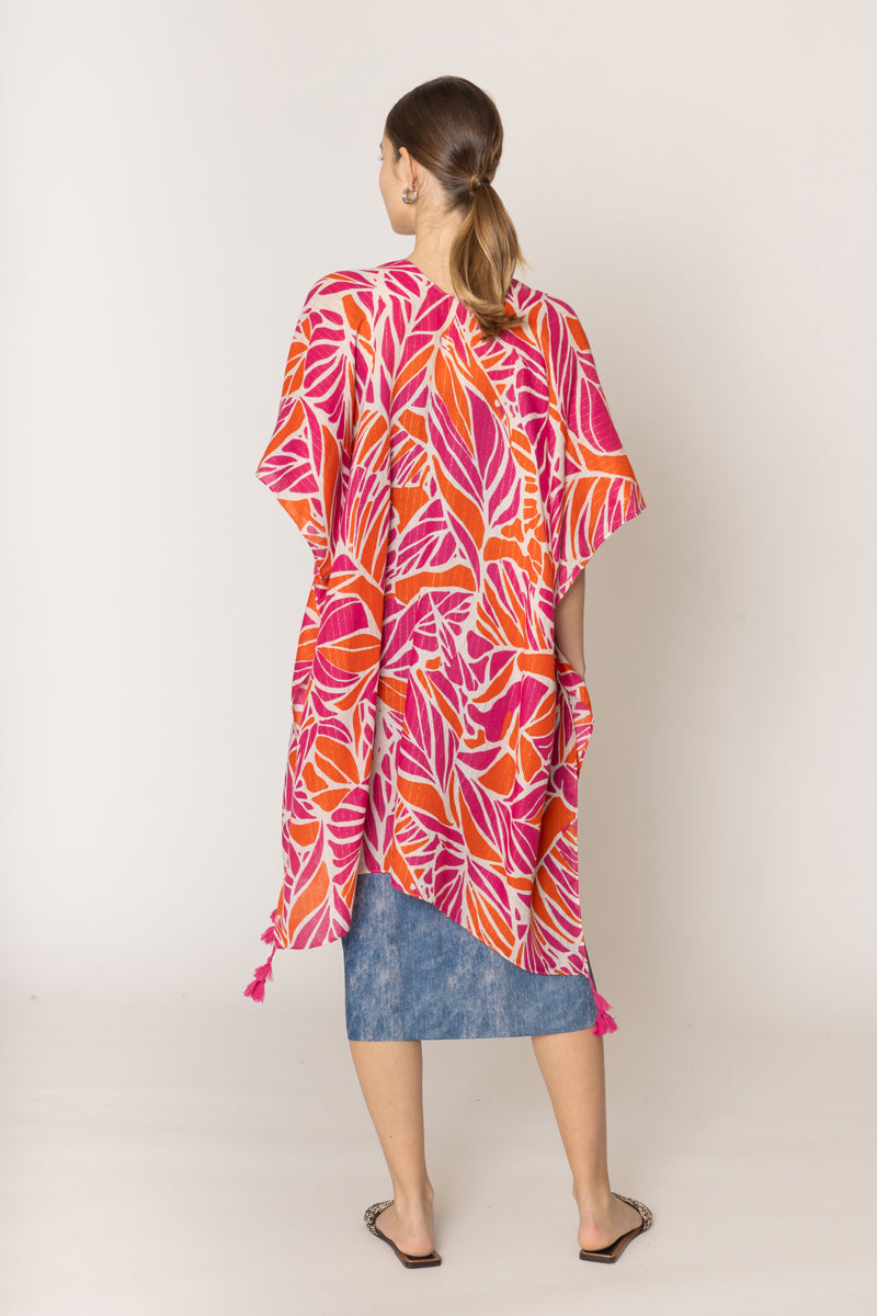 Floral Print Lurex Kimono