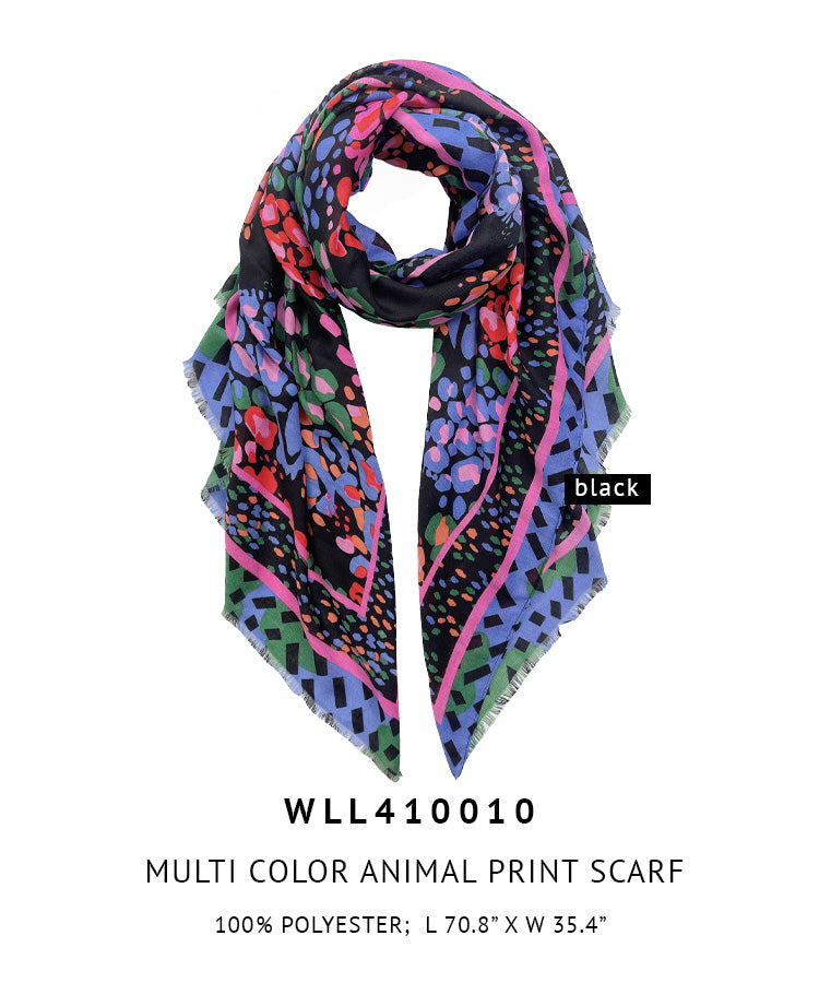 Multi Color Animal Print Scarf