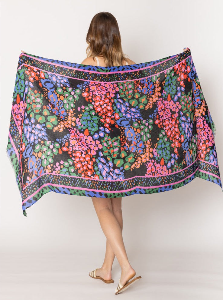 Multi Color Animal Print Scarf