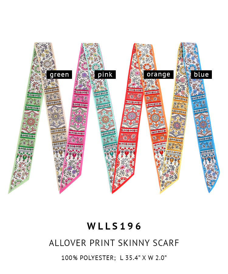 Allover Print Skinny Scarf
