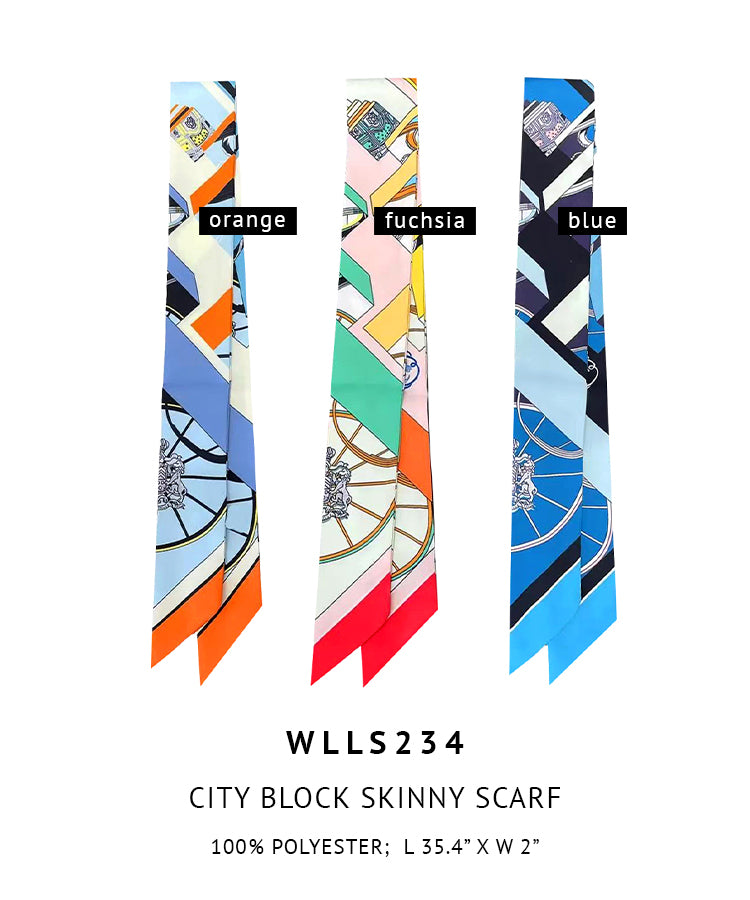 City Block Skinny Scarf