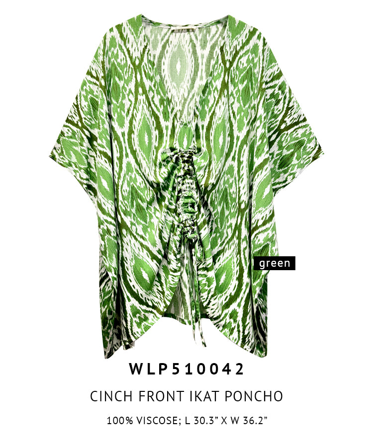 Cinch Front Ikat Poncho