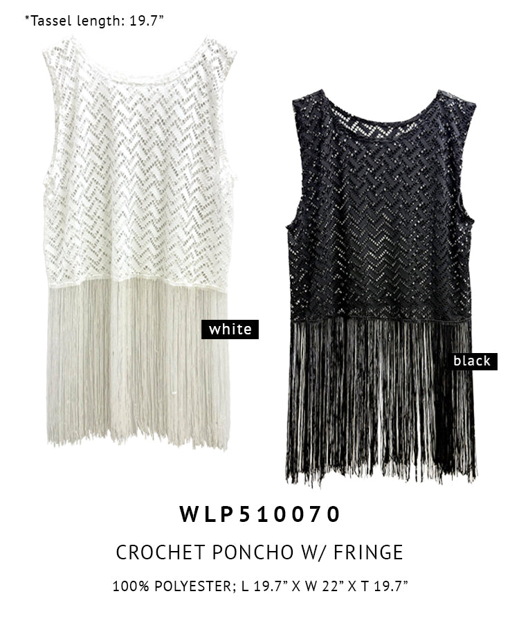 Crochet Poncho with Fringe