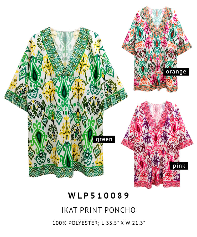 Ikat Print Poncho