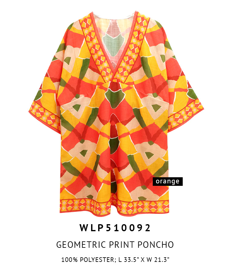 Geometric Print Poncho