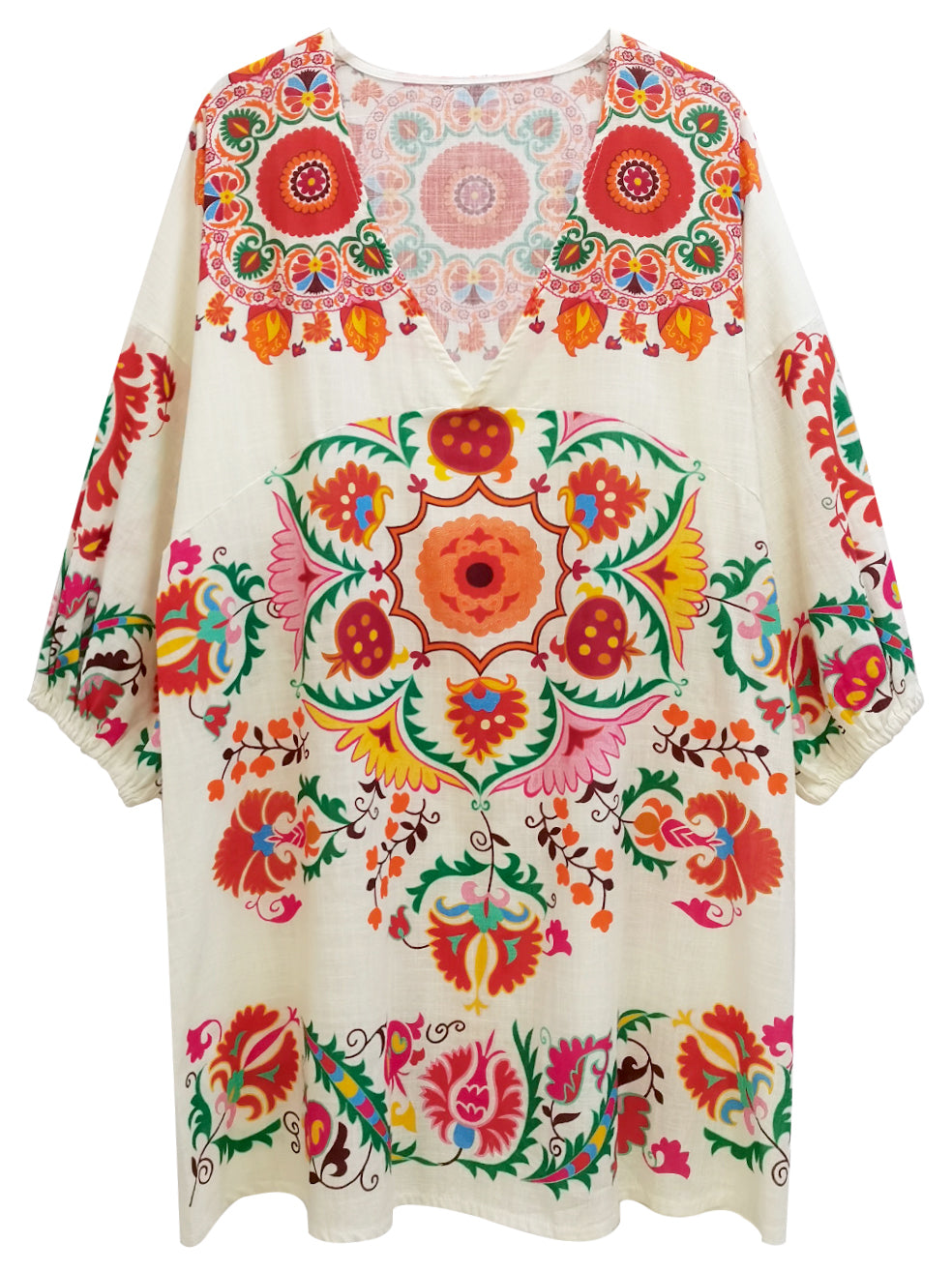Floral Boho Print Poncho