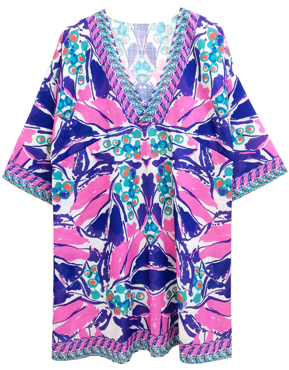 Tropical Print Poncho