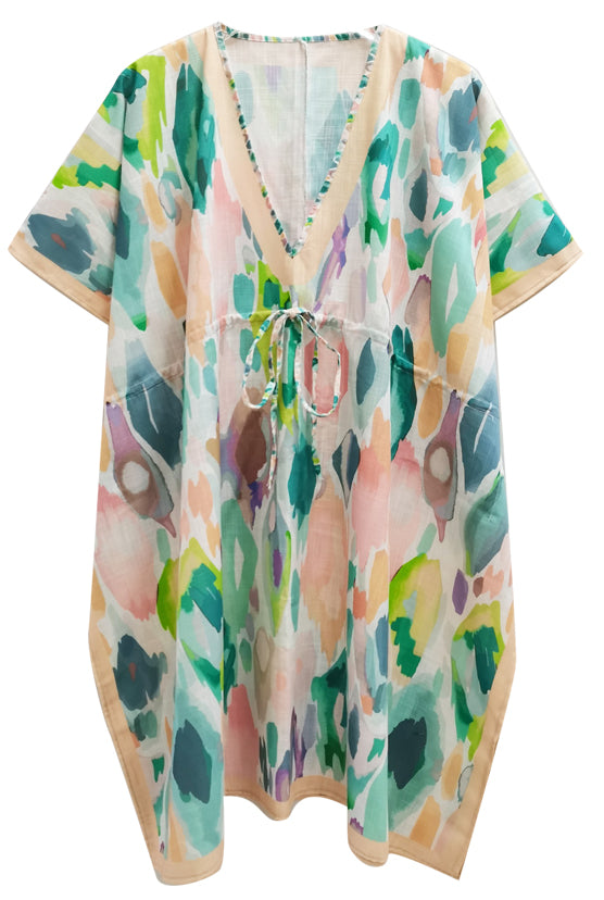 Watercolor Print Poncho