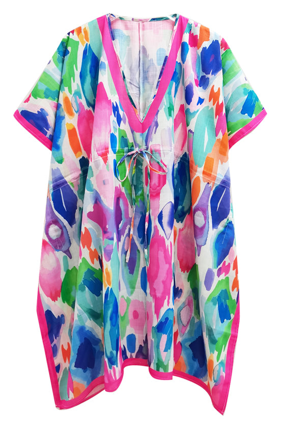 Watercolor Print Poncho