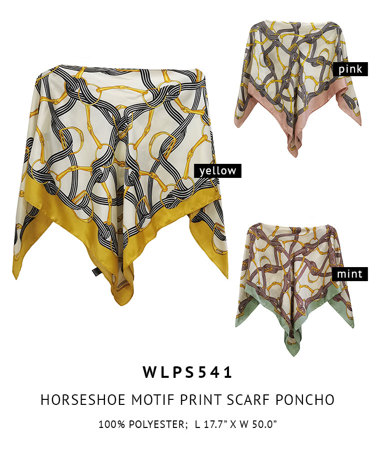 Silky Satin Print Scarf Poncho