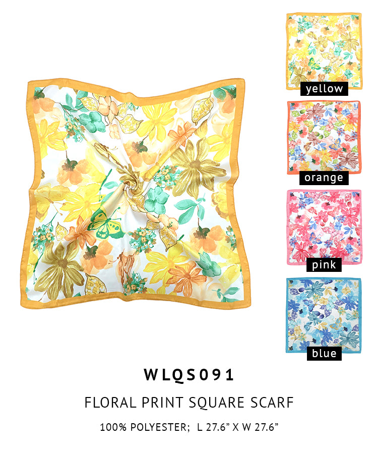 Floral Print Square Scarf