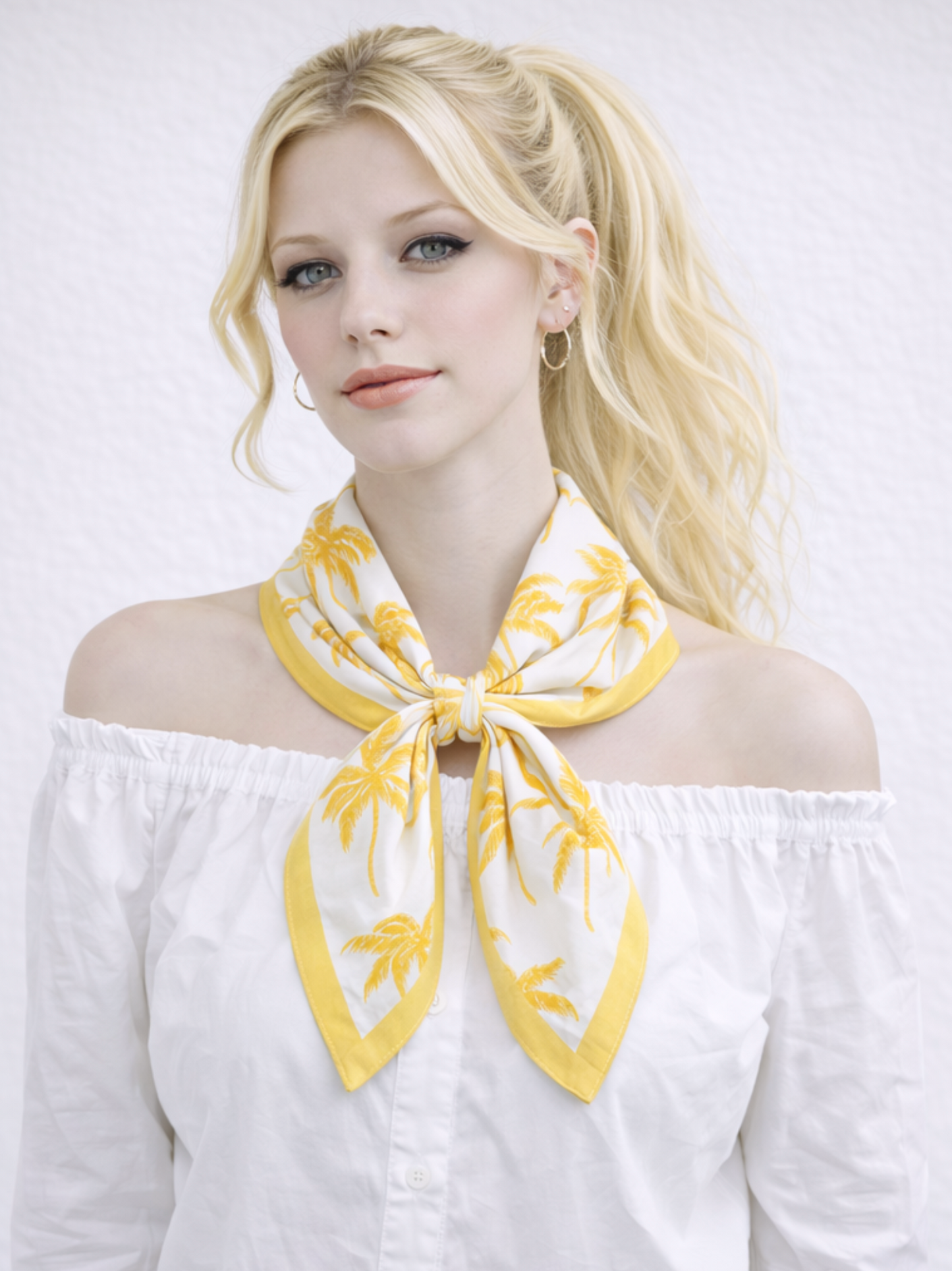 Palm Tree Print Square Scarf