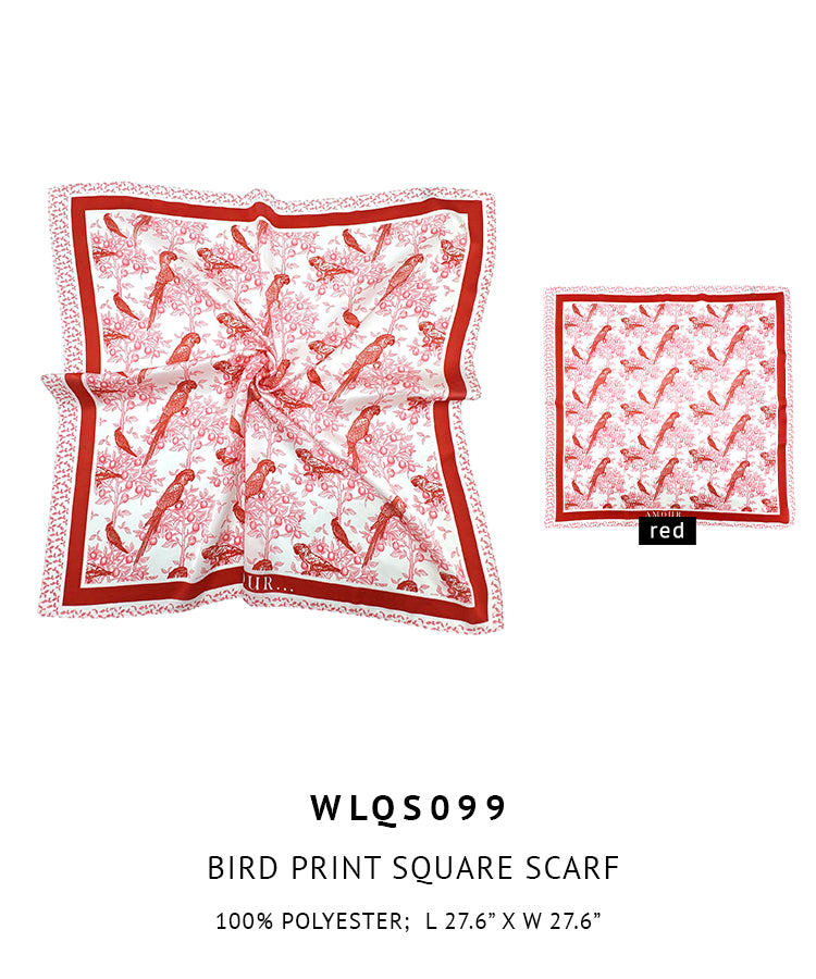 Bird Print Square Scarf