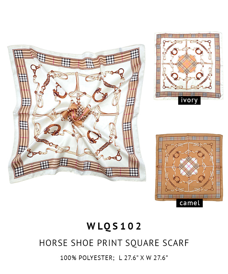 Horse Shoe Print Square Scarf