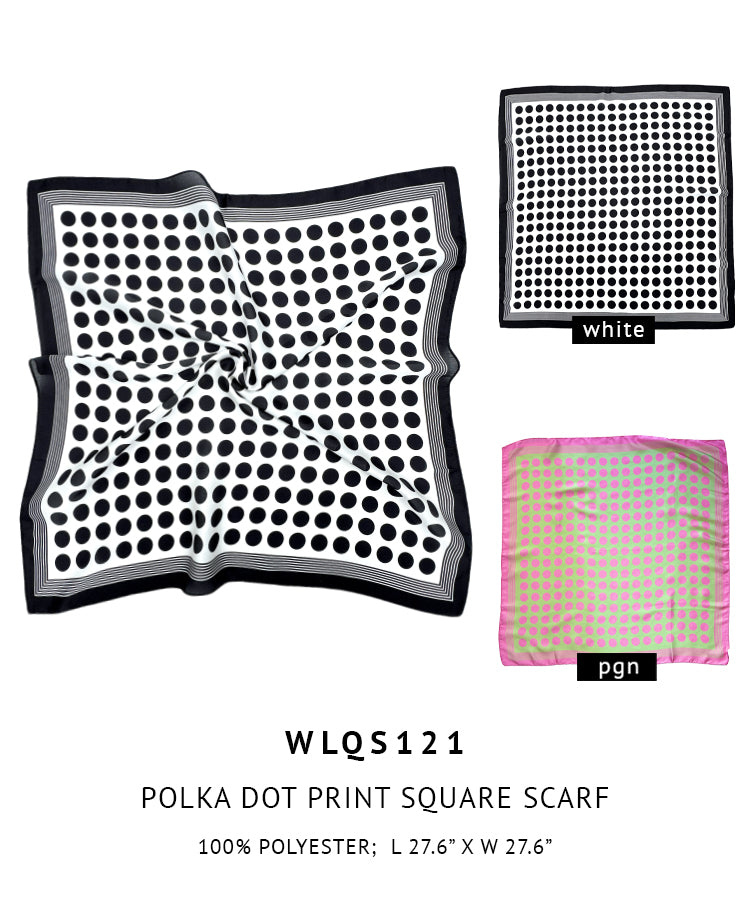 Polka Dot Print Square Scarf